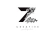 Letter Z Logo Design Icon with Artistic Grunge Texture In Black and White