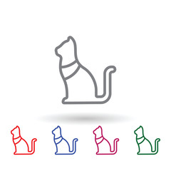 Wall Mural - Cat multi color icon. Simple thin line, outline vector of mythology icons for ui and ux, website or mobile application