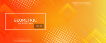 Soft And Dark Orange With Yellow Abstract Gradient Geometric Shapes Backround, Shine And Smooth With Futurisctic And Modern Template, Vector