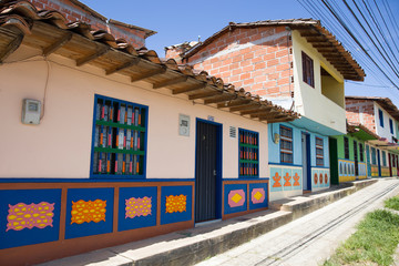 Poster - Colourful architecture in Guatape,  Colombia