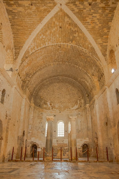 Demre Antalya / TURKEY,  Saint Nicholas (Santa Claus) Church in Demre. It is rumored that St. Nicholas, is the same person as Santa Claus. Internal view of the church. 