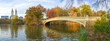 New York City Central Park fall foliage at Bow Bridge pond