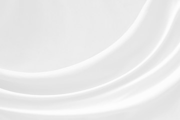 Abstract soft waves of white fabric   highlights future background. 3D illustration and rendering.