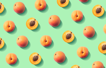 Poster - Colorful fruit pattern of fresh apricots