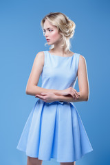 Poster - pretty girl in blue dress