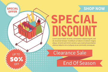 Wall Mural - sale in supermarket banner
