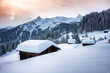 canvas print picture - Weihnachtliche Winterlandschaft in den Alpen