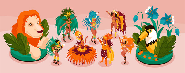 Naklejka na meble Brazilian Carnival Narrow Set