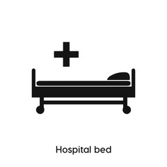 Wall Mural - hospital bed icon vector symbol sign