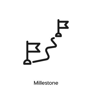 milestone icon. milestone vector symbol. linear style sign for mobile concept and web design. milest