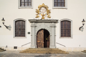 Poster - entrance of old town hall in bratislava center