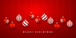 © Oleh - Christmas ball. Xmas ball on red background. Holiday decoration template. Vector illustration