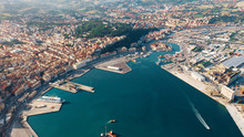 Aerial View Of Port For Import And Export And Logistics, Big Port Of Ancona, Italy