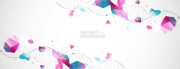 dna molecules science template, abstract background. vector illustration.