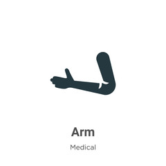 Arm vector icon on white background. Flat vector arm icon symbol sign from modern medical collection for mobile concept and web apps design.