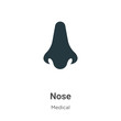 © Digital Bazaar - Nose vector icon on white background. Flat vector nose icon symbol sign from modern medical collection for mobile concept and web apps design.