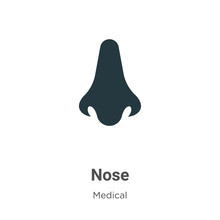 Nose Vector Icon On White Background. Flat Vector Nose Icon Symbol Sign From Modern Medical Collection For Mobile Concept And Web Apps Design.