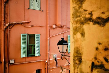 Canvas Print - Colorful buildings in Menton, French Riviera, France