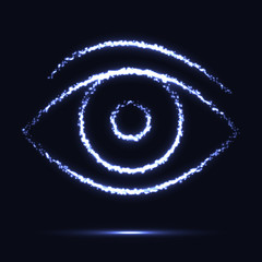 Wall Mural - Shining eye icon. Vector illustration of eyeball.