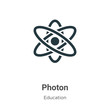 Photon vector icon on white background. Flat vector photon icon symbol sign from modern education collection for mobile concept and web apps design.