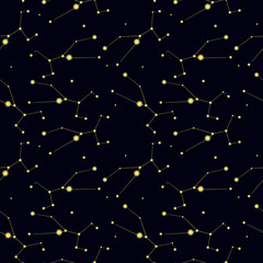 seamless pattern with constellation taurus. abstract print with the bull