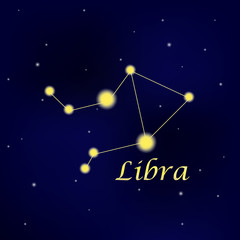Wall Mural - Pattern with constellation Libra. Abstract print with The Scales.