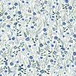 seamless floral pattern with blue meadow flowers