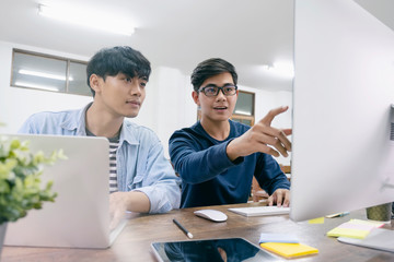 Programmers and developer teams are coding and developing softwa