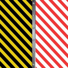 Wall Mural - danger background with red white stripes and yellow black