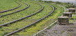 © festfotodesign - Straßenbahn  Schien in grüner Wiese