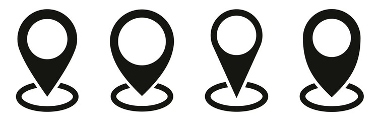 Canvas Print - pointer on map icons set. vector