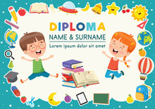 Diploma Certificate Template Design For Children Education