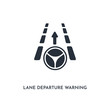 lane departure warning icon. simple element illustration. isolated trendy filled lane departure warning icon on white background. can be used for web, mobile, ui.