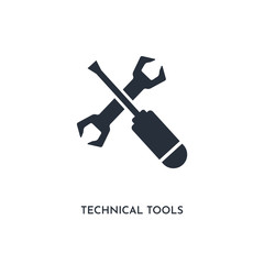 Wall Mural - technical tools icon. simple element illustration. isolated trendy filled technical tools icon on white background. can be used for web, mobile, ui.