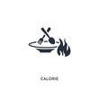 calorie icon. simple element illustration. isolated trendy filled calorie icon on white background. can be used for web, mobile, ui.