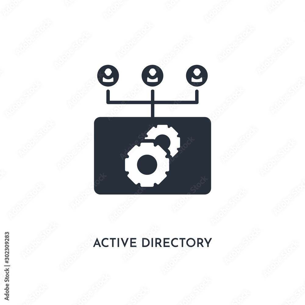 active directory icon. simple element illustration. isolated trendy filled active directory icon on white background. can be used for web, mobile, ui.