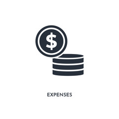 expenses icon. simple element illustration. isolated trendy filled expenses icon on white background. can be used for web, mobile, ui.