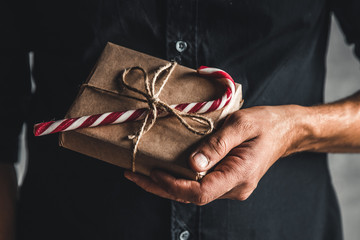 Man holding a gift box