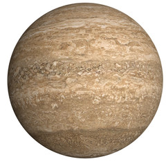 Wall Mural - brown stone mystical dead planet isolated on white background. science fiction. high detail 3d rende
