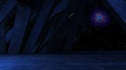 Wall Mural - Space environment, ready for comp of your characters.3D rendering
