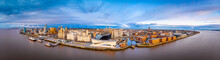 Panorama Of Liverpool Waterfront In The Evening, Liverpool
