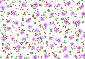 Sticker - seamless pattern with flowers