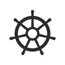 Ship Steering Wheel Icon Vector Template