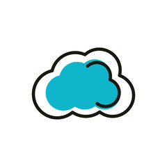 Wall Mural - cloud computing social media icon line and fill