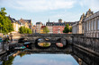 Copenhagen, Denmark. View of old Marmorbroen or Marble bridge with the reflection. The historical center of the Danish capital.