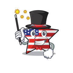 Sticker - Cute usa star magician cartoon design character