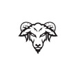 goat head vector illustration logo template silhouette
