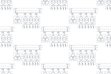 Wall Mural - Electric wiring diagram for power transformers