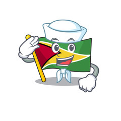 Canvas Print - flag guyana isolated in the cartoon sailor