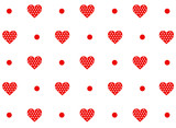 Simple red hearts vector pattern on a white background, Vector background to Valentine's Day  A
